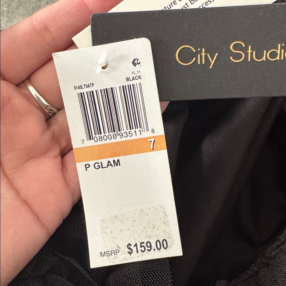City Studio Womens Juniors Off-The-Shoulder Maxi Evening Dress size 7 NWT prom - Picture 3 of 3